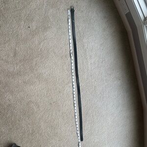 Black Leather Skinny Belt with Silver Buckle